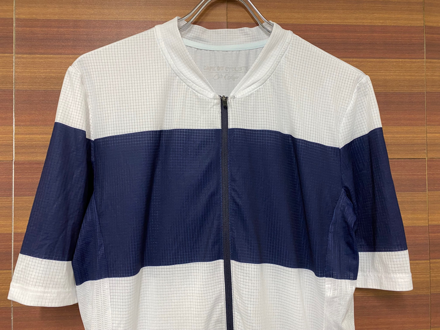 IO567 カフェドシクリステ CAFE DU CYCLISTE 半袖 サイクルジャージ 白紺 ボーダー XXL