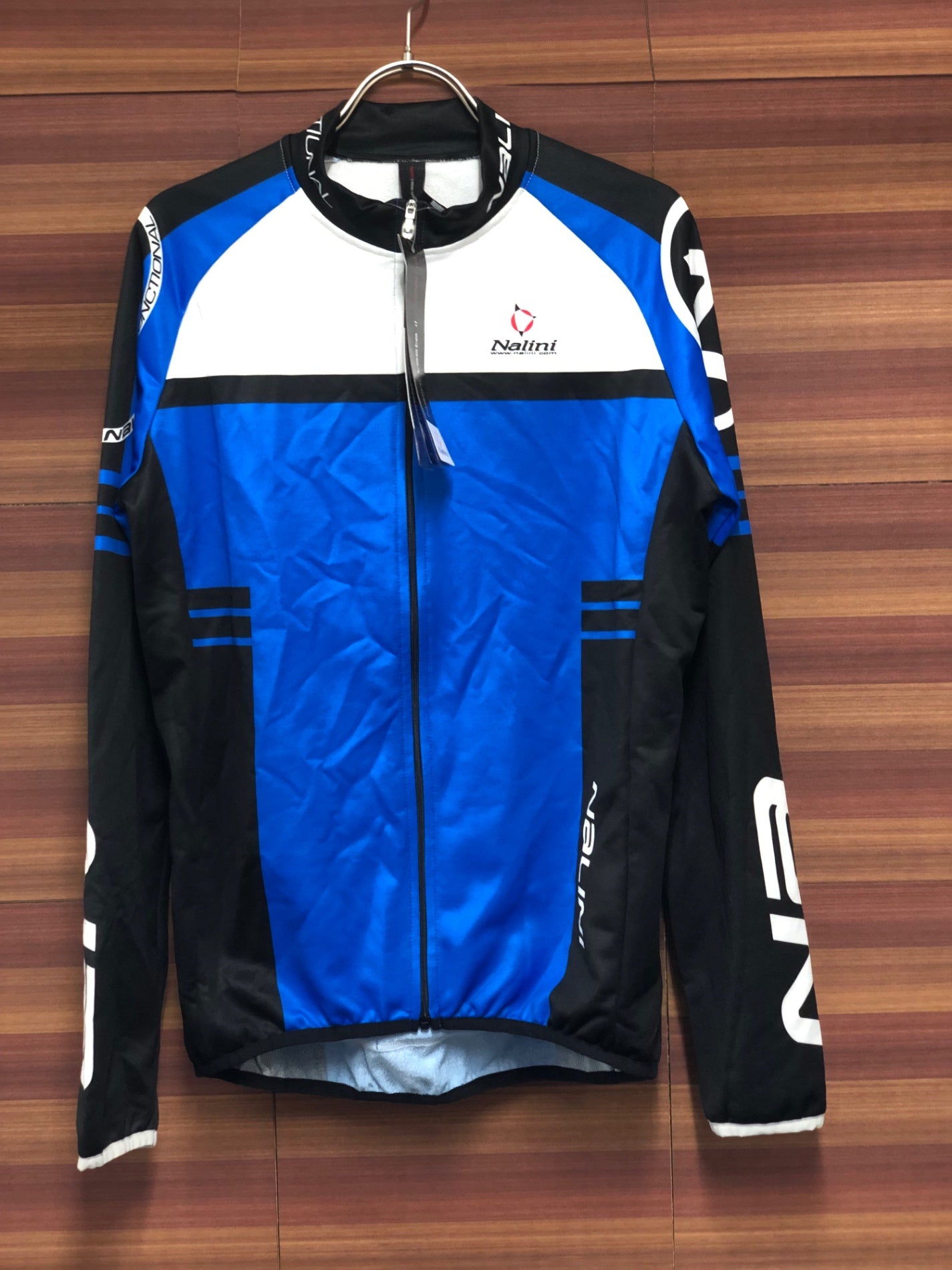 IQ838 ナリーニ Nalini 長袖 サイクルジャージ 青 黒 L 裏起毛