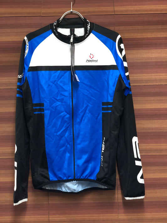 IQ838 ナリーニ Nalini 長袖 サイクルジャージ 青 黒 L 裏起毛