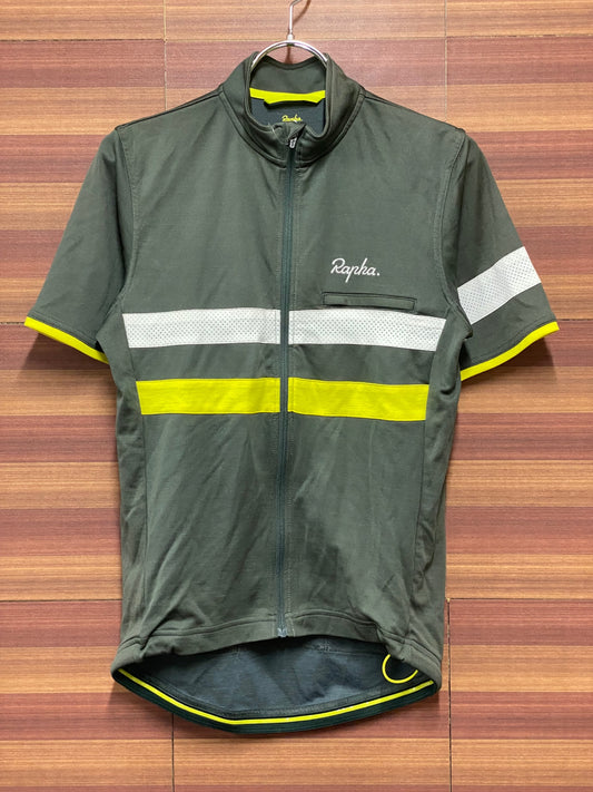 II614 ラファ Rapha BREVET JERSEY 半袖 サイクルジャージ 緑 S