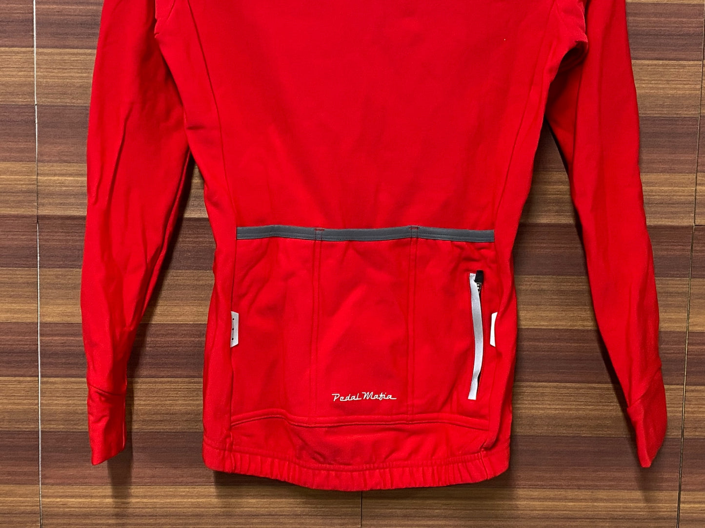 IR085 ペダルマフィア Pedal Mafia 長袖 サイクルジャージ 赤 レディース 2XS 裏起毛