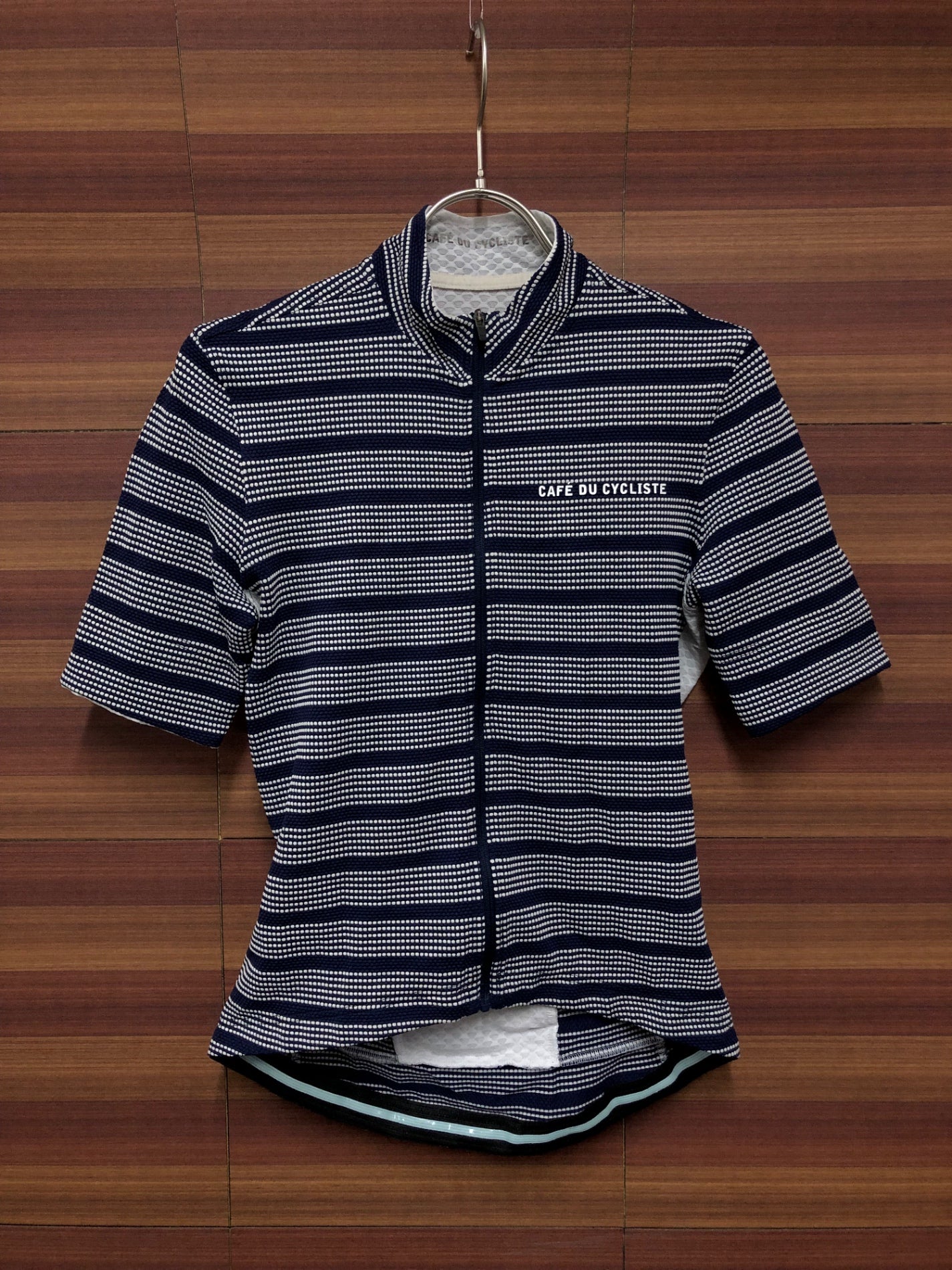 IN925 カフェドシクリステ CAFE DU CYCLISTE FRANCINE 半袖 サイクルジャージ S 紺 レディース