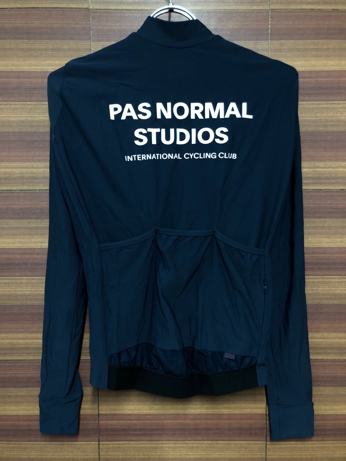 IM204 パスノーマルスタジオ PAS NORMAL STUDIOS 長袖 サイクルジャージ 紺 S 裏起毛