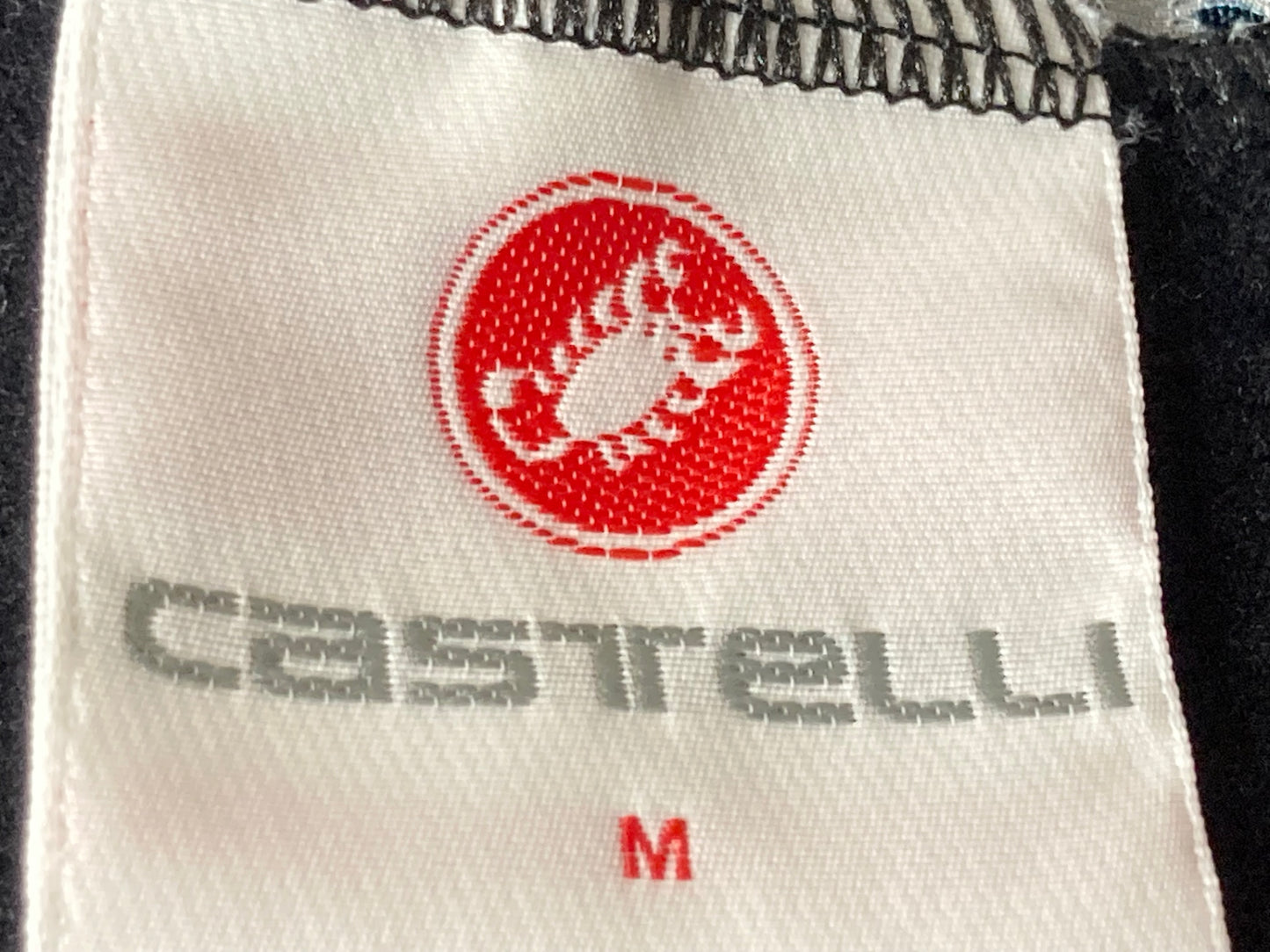 HX688 カステリ CASTELLI ビブタイツ 裏起毛 黒赤 M ※スレ、毛玉