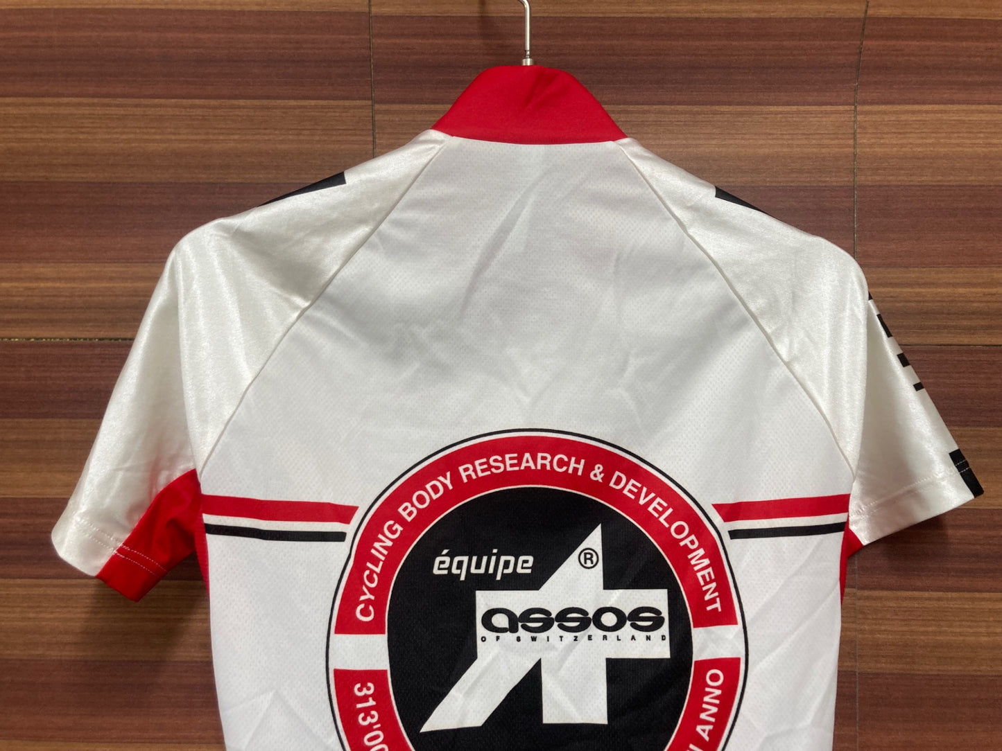 IO894 アソス ASSOS エキップ equipe 半袖サイクルジャージ 白赤 XSサイズ