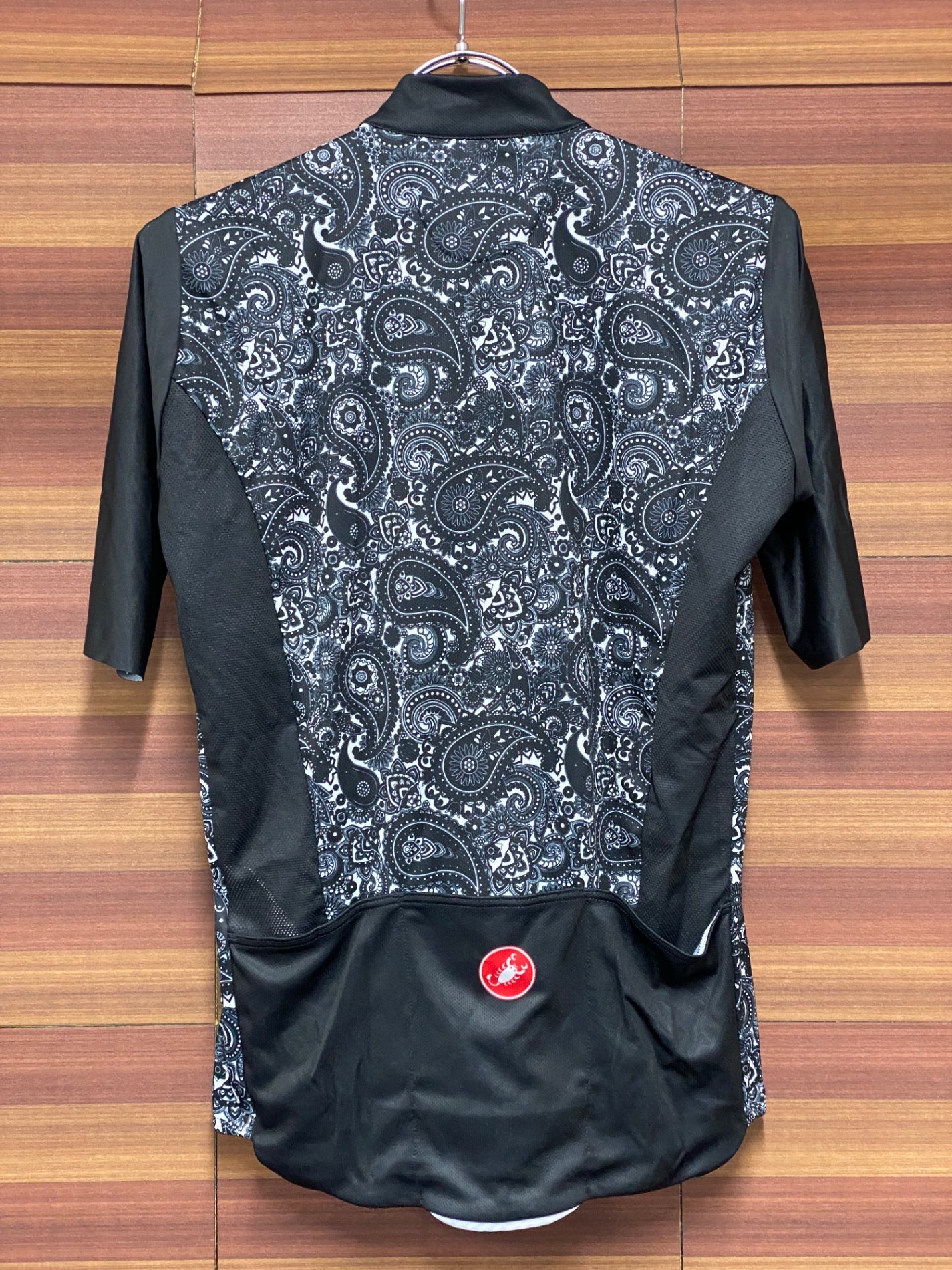 IT367 カステリ CASTELLI 半袖 サイクルジャージ 白黒 M