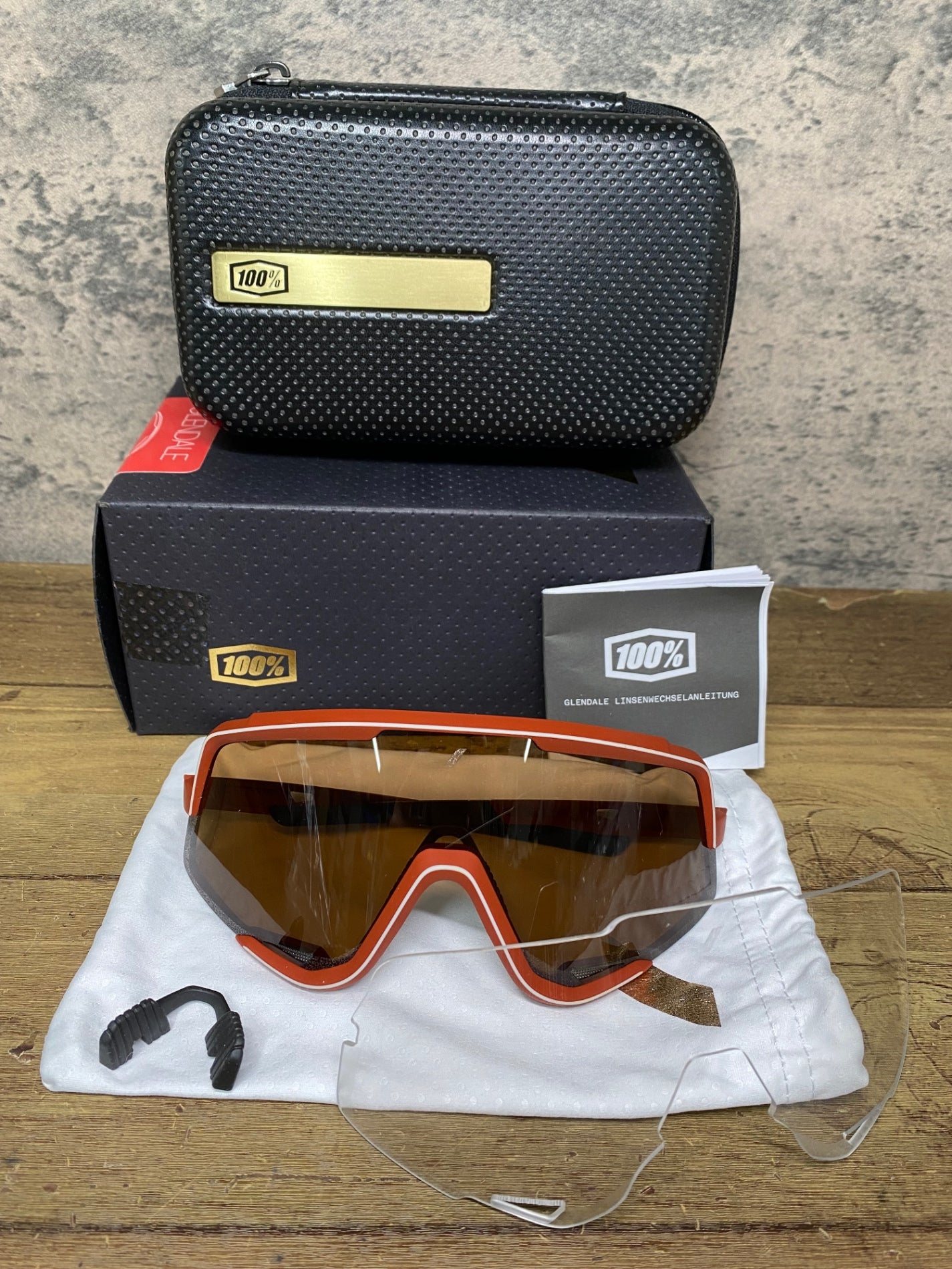 JB338 100％ GLENDALE サングラス アイウェア 茶 レンズブラウン クリアレンズ付属