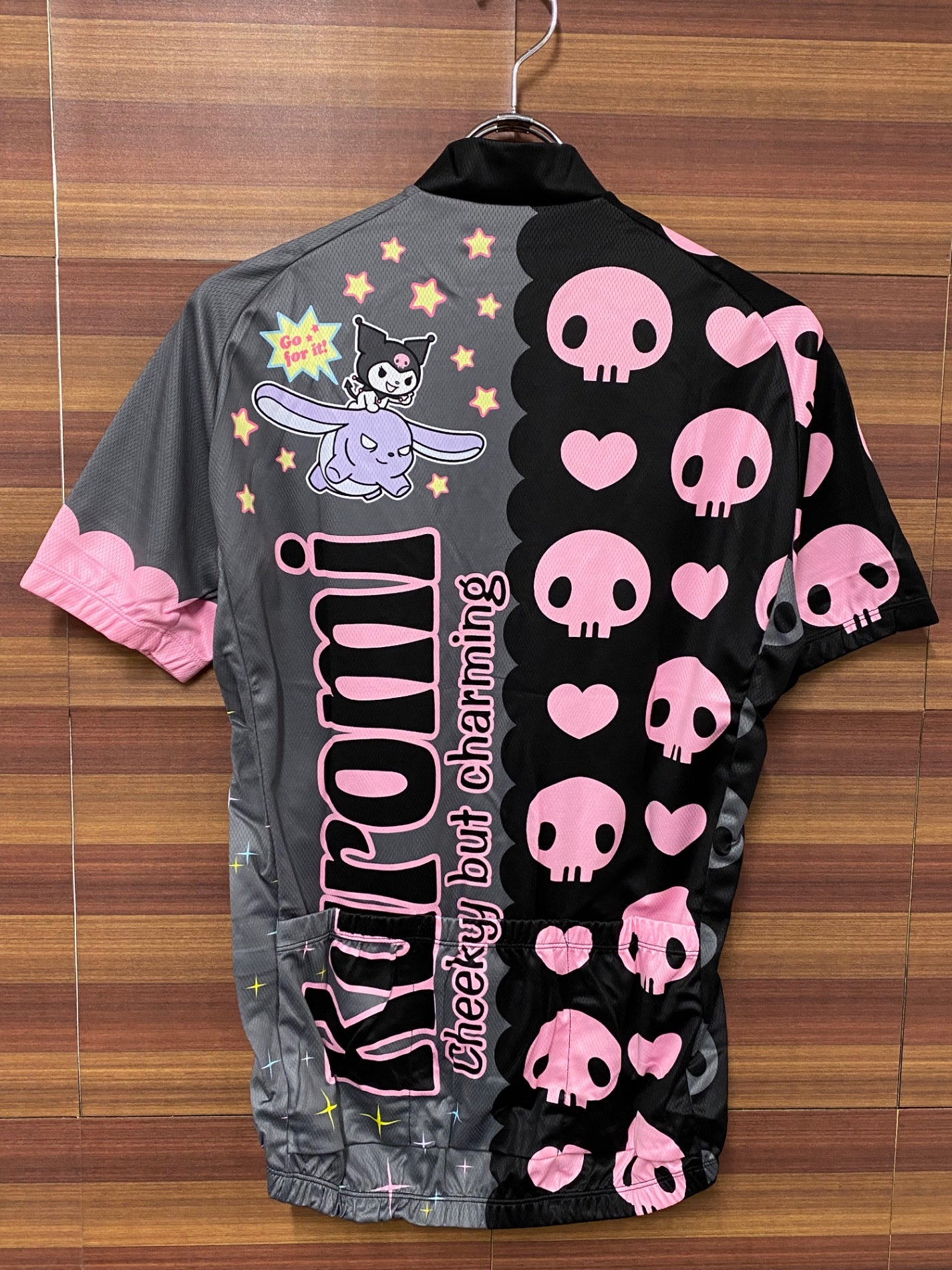 IS011 ウエイブワン WAVE ONE 半袖 サイクルジャージ 黒 グレー L マイメロディ スカル