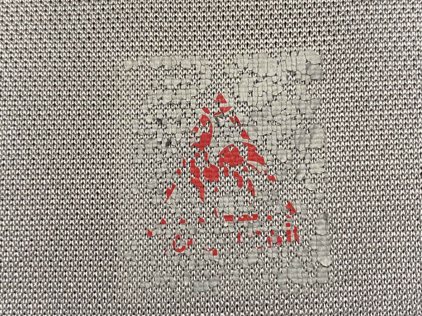 IW806 ルコックスポルティフ le coq sportif 半袖 サイクルジャージ グレー 白 M ※ほつれ、プリント劣化