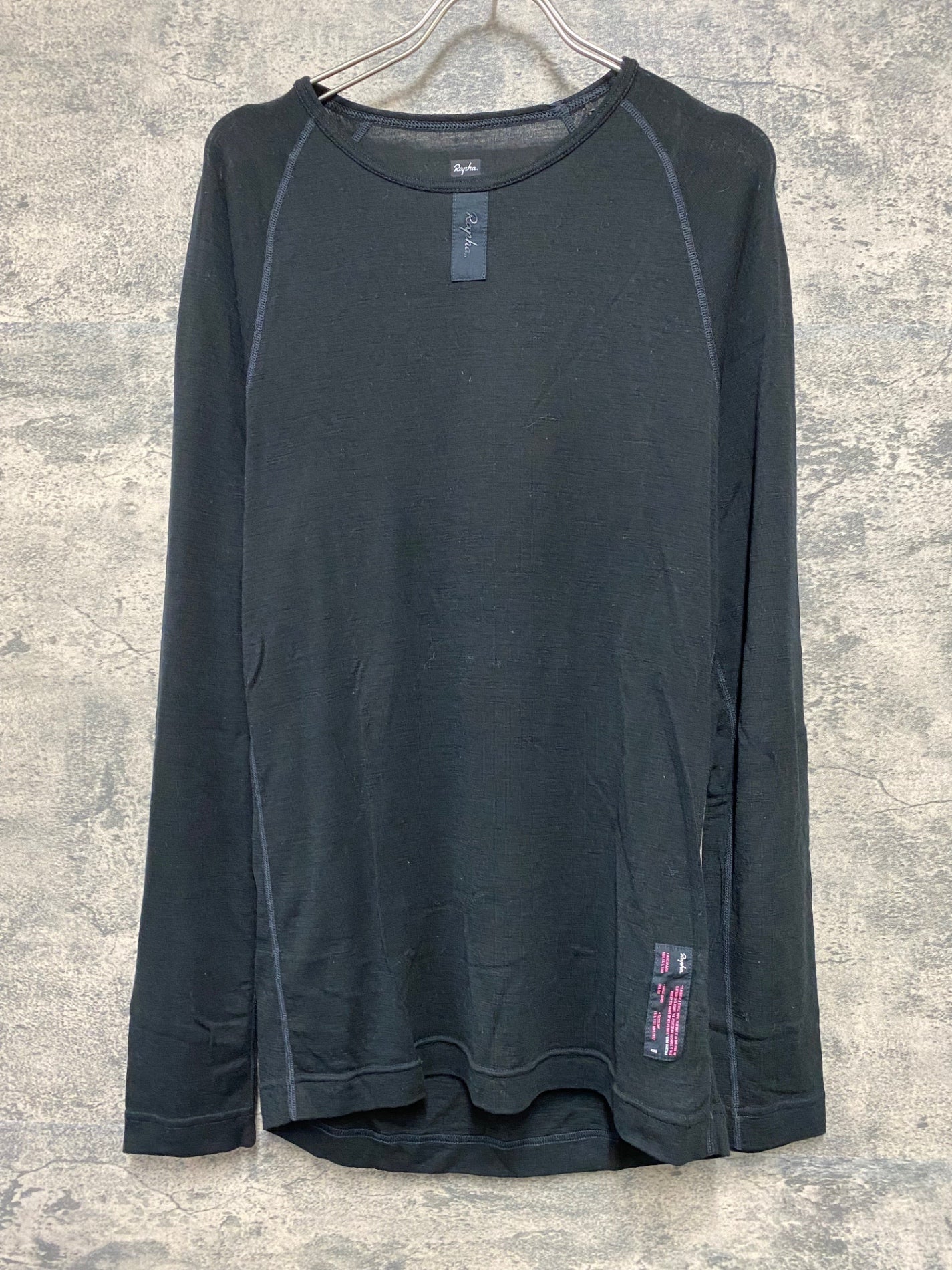 JB056 ラファ Rapha MERINO BASE LAYER - LONG SLEEVE 長袖 ベースレイヤー 黒 L