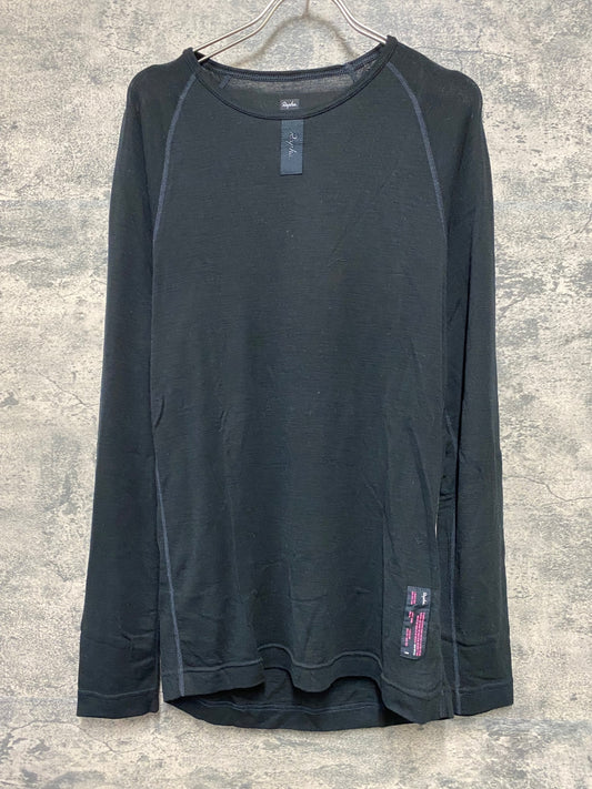 JB056 ラファ Rapha MERINO BASE LAYER - LONG SLEEVE 長袖 ベースレイヤー 黒 L