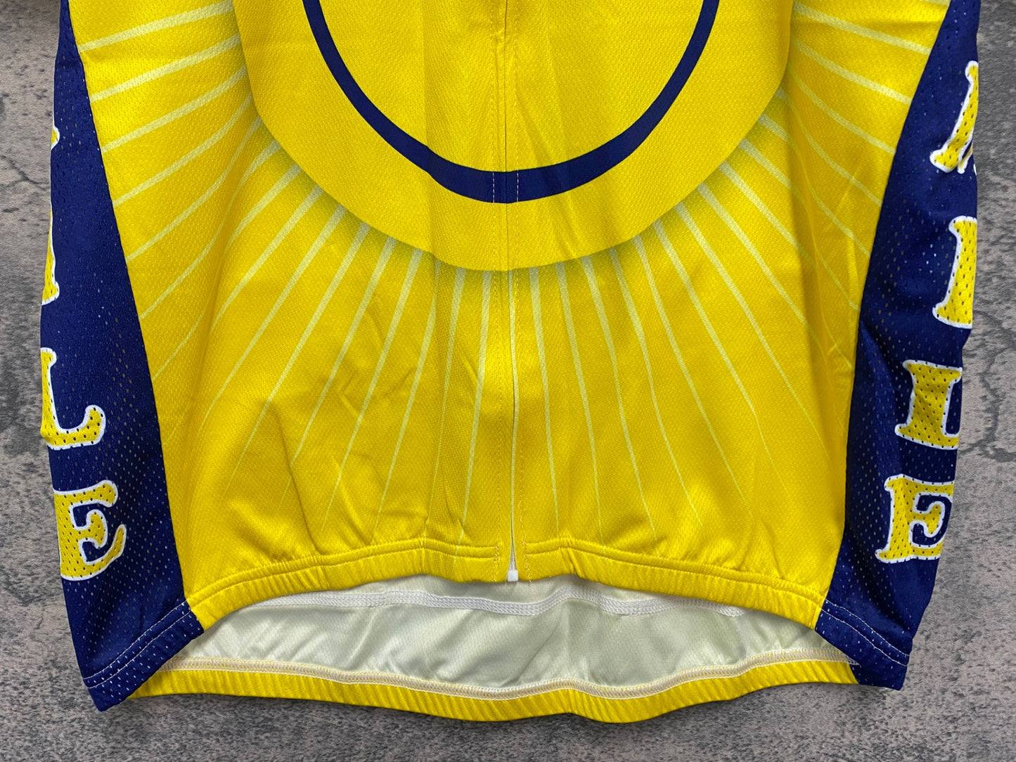 IV592 レトロ Retro 半袖 サイクルジャージ 黄 紺 XL