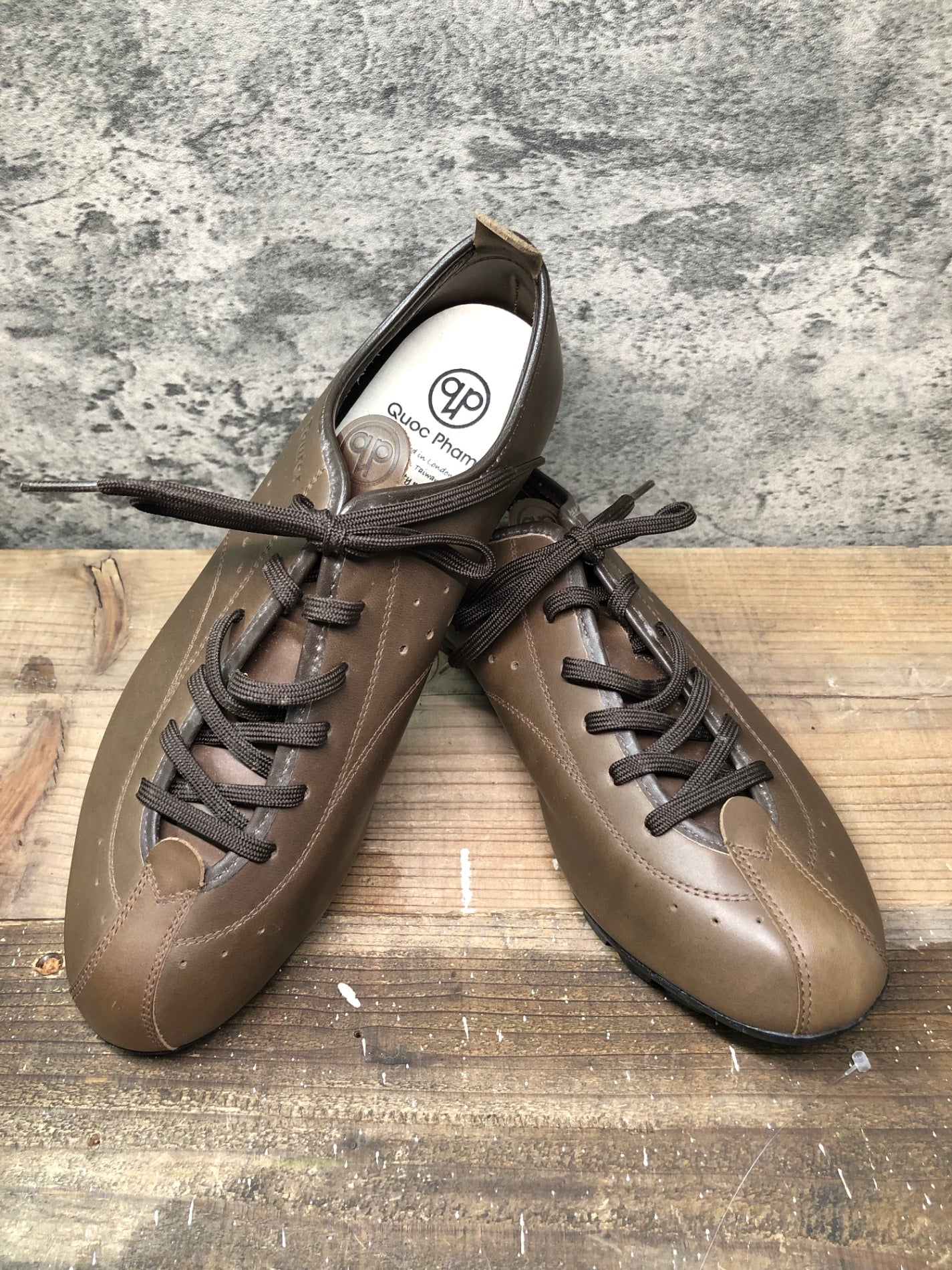 IR100 クオックファム QUOC PHAM フィクスド FIXED ブラウン サイクリングシューズ 茶 EU42