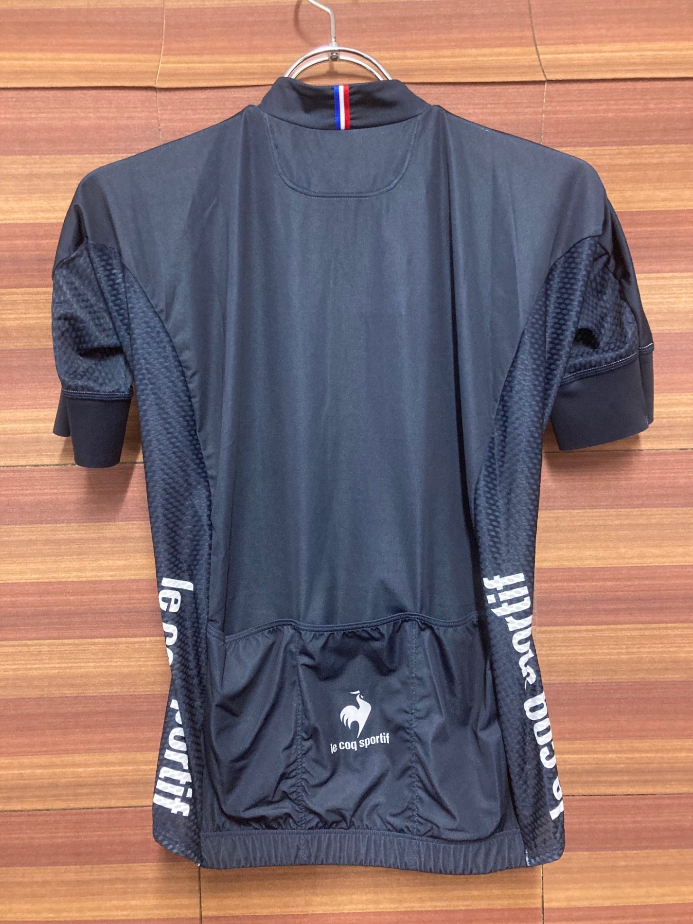 IQ198 ルコックスポルティフ le coq sportif 半袖 サイクルジャージ 紺 水玉 レディース M