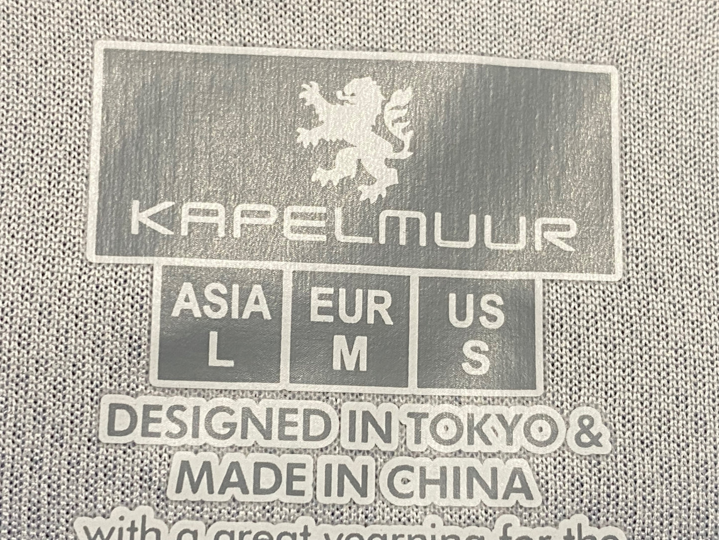 JC783 カペルミュール KAPELMUUR 長袖 サイクルジャージ グレー L