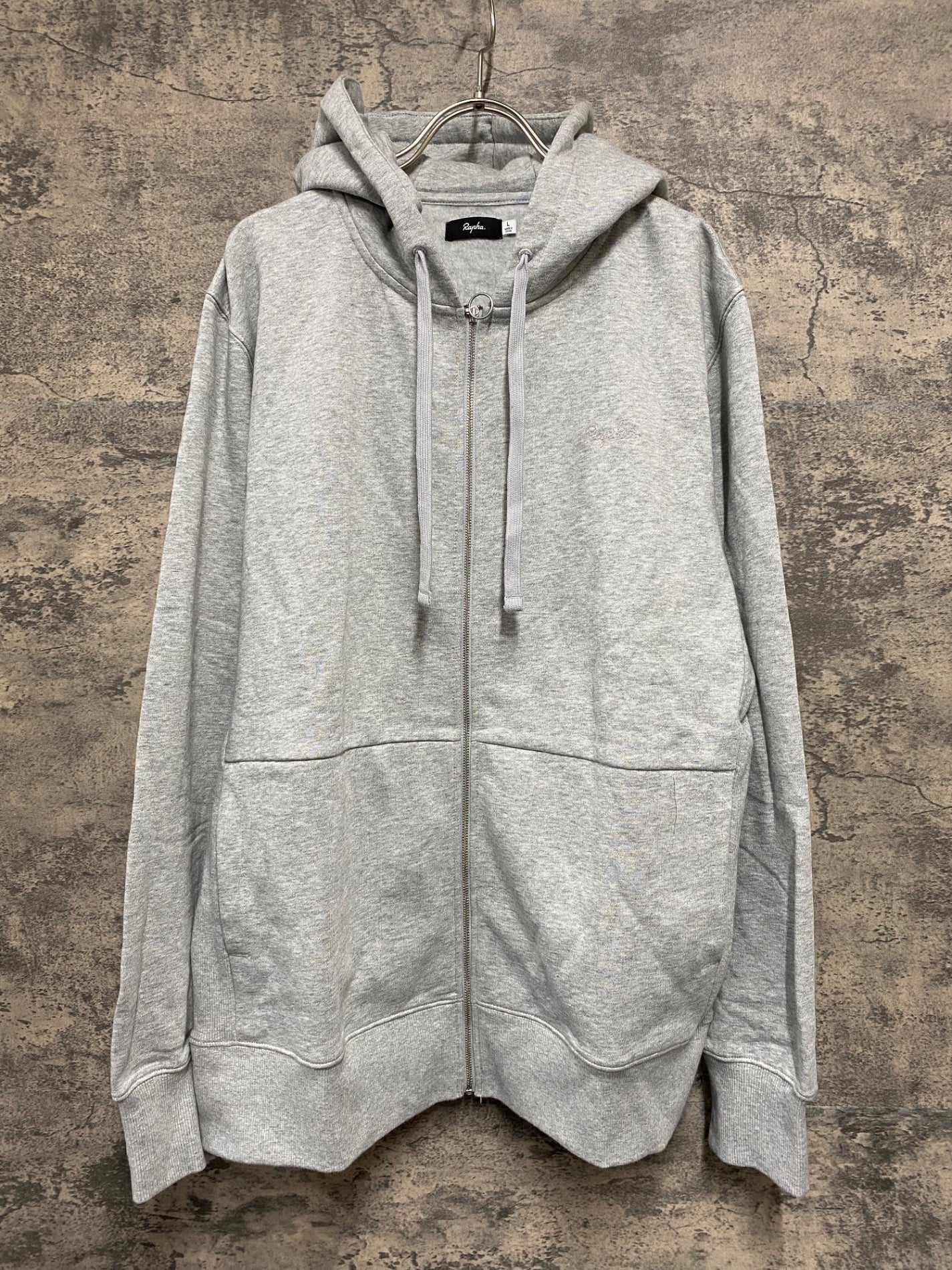 JB127 ラファ Rapha LOGO HOODIE 長袖 フーディ パーカー グレー L 裏起毛