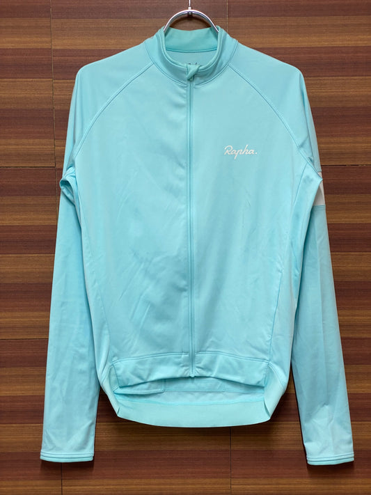 HZ508 ラファ RAPHA CORE LONG SLEEVE JERSEY 長袖サイクルジャージ 水色 S 裏起毛