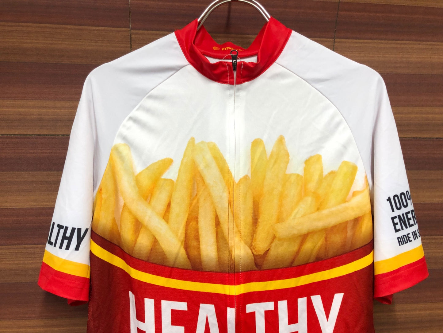 IS971 Fma 半袖 サイクルジャージ 白 赤 L