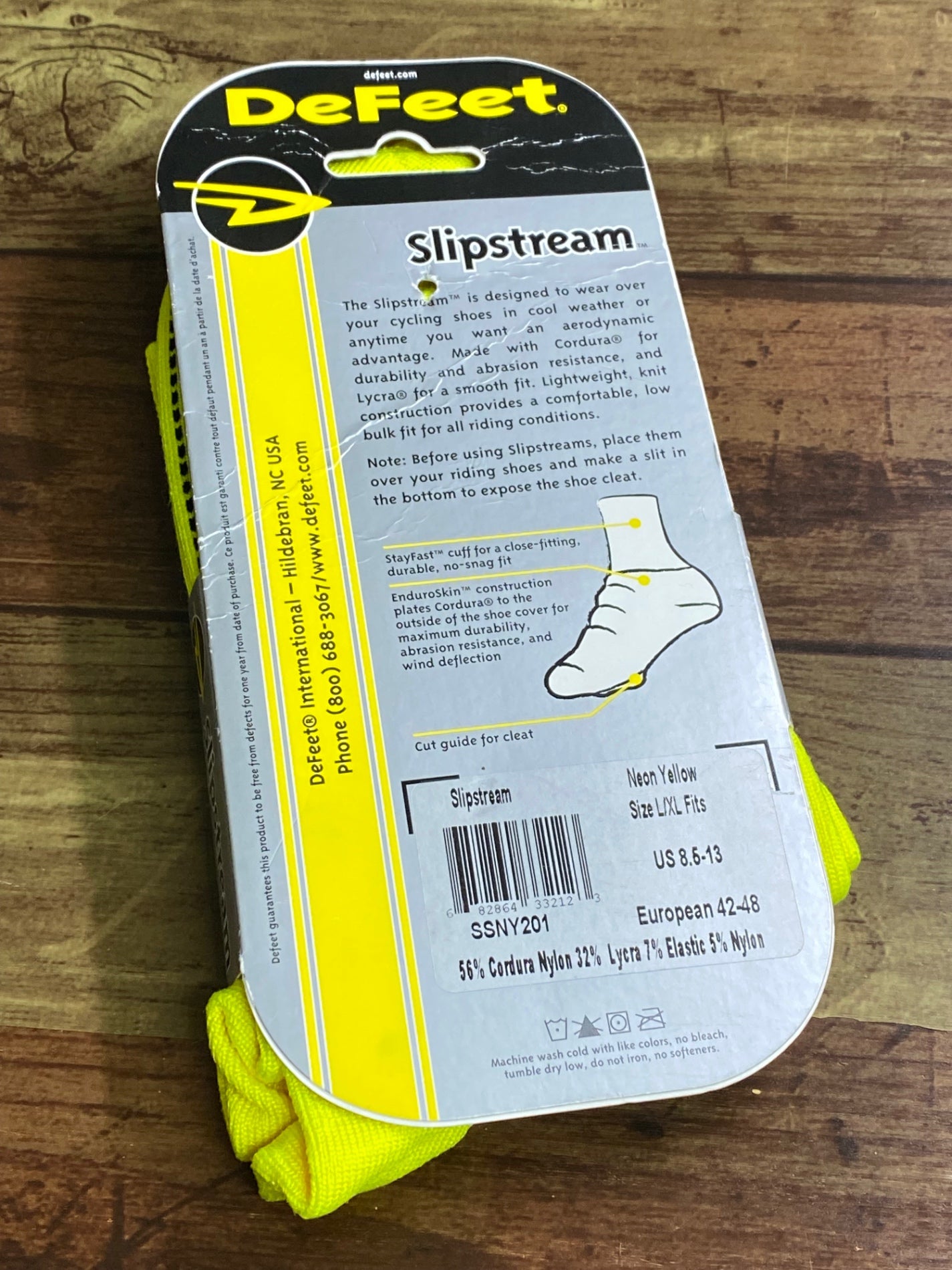 IZ045 デフィート DEFEET Slipstreams シューズカバー 黄 L/XL