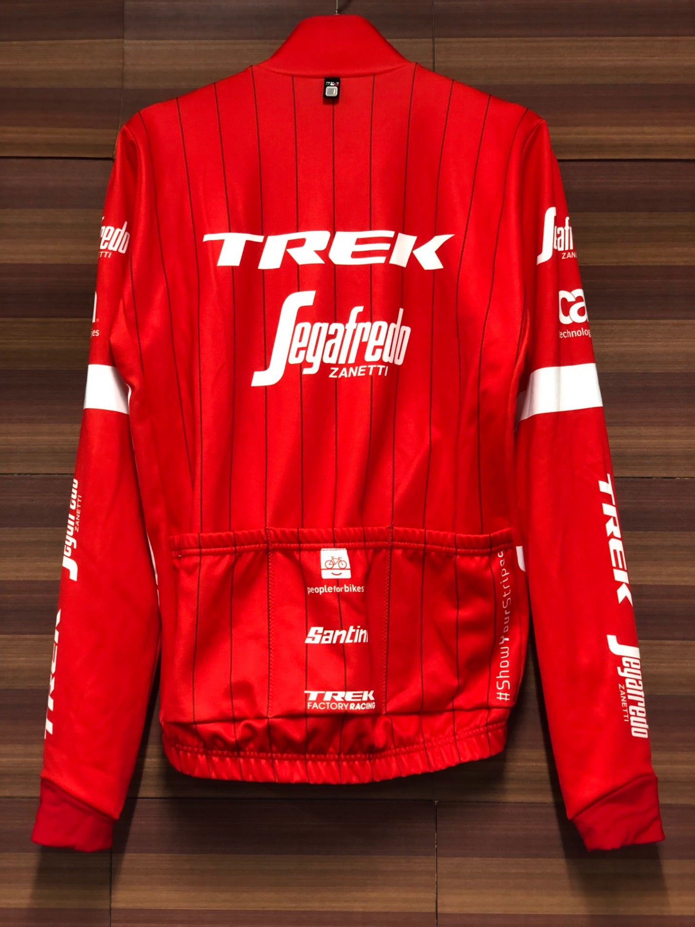 IT204 サンティーニ Santini 長袖 サイクルジャージ 赤 XS 裏起毛 TREK Segafredo