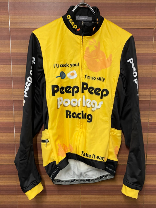IR998 バレット VALETTE 長袖 サイクルジャケット 黒 黄 L ぴよぴよ貧脚レーシング