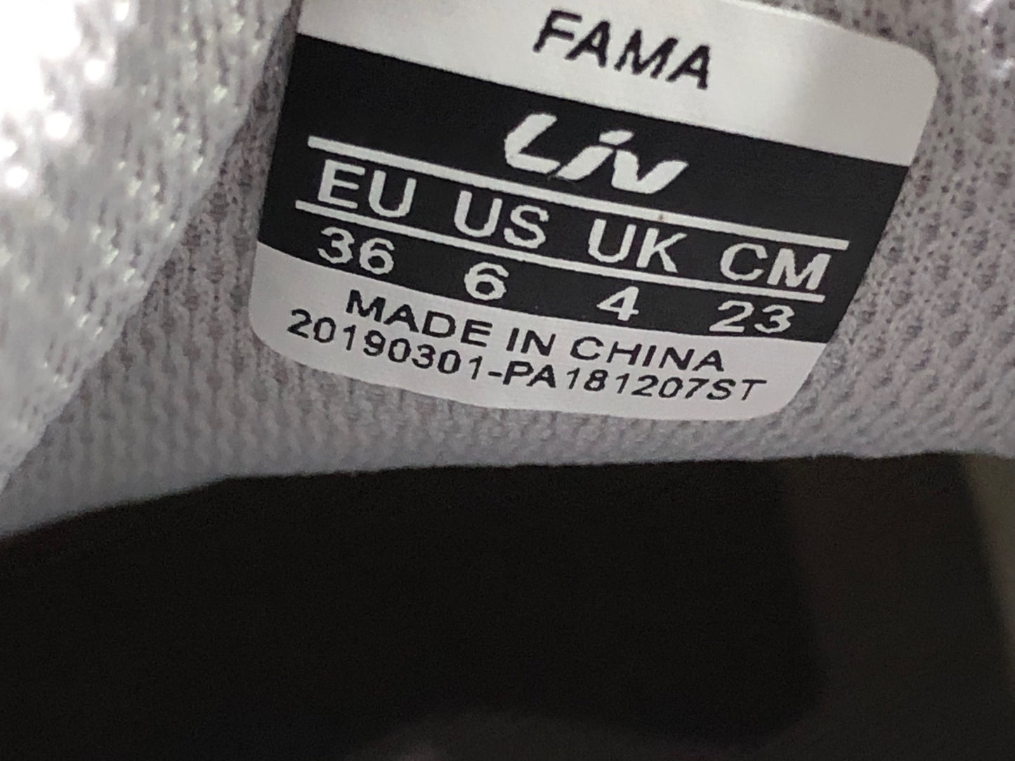 IV982 ジャイアント GIANT Liv FAMA boa フラットシューズ 白シルバー EU36