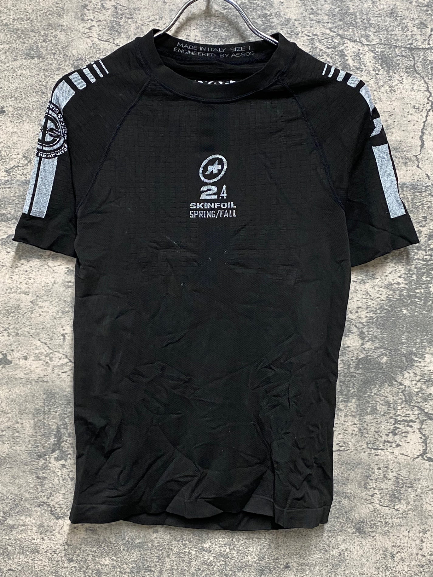 JB289 アソス assos SKINFOIL 2.4 半袖 ベースレイヤー 黒 SIZE1 SPRING/FALL