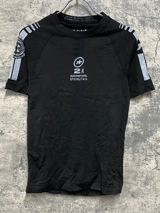 JB289 アソス assos SKINFOIL 2.4 半袖 ベースレイヤー 黒 SIZE1 SPRING/FALL