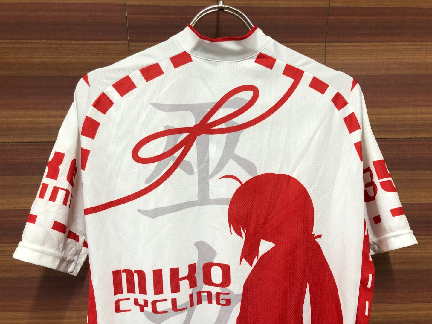 IS997 アウローラ AURORA 半袖 サイクルジャージ 白 赤 L ろんぐらいだぁす！ 353 痛ジャージ