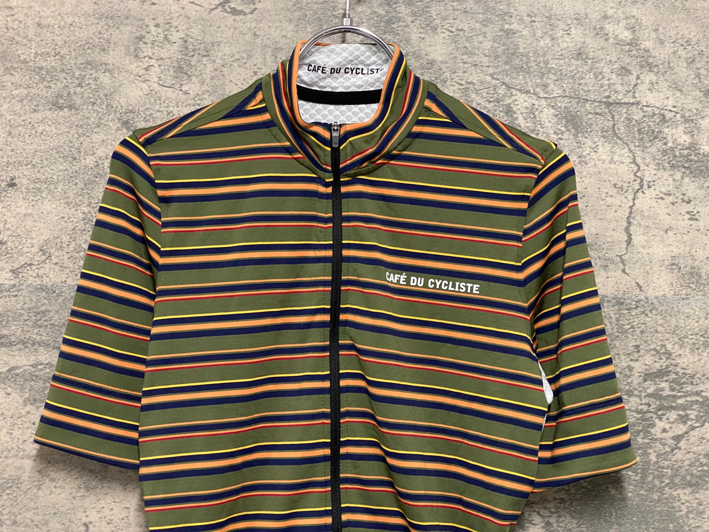 JB505 カフェドシクリステ Cafe du Cycliste FRANCINE Man 半袖 サイクルジャージ カーキ オレンジ 総柄 XS