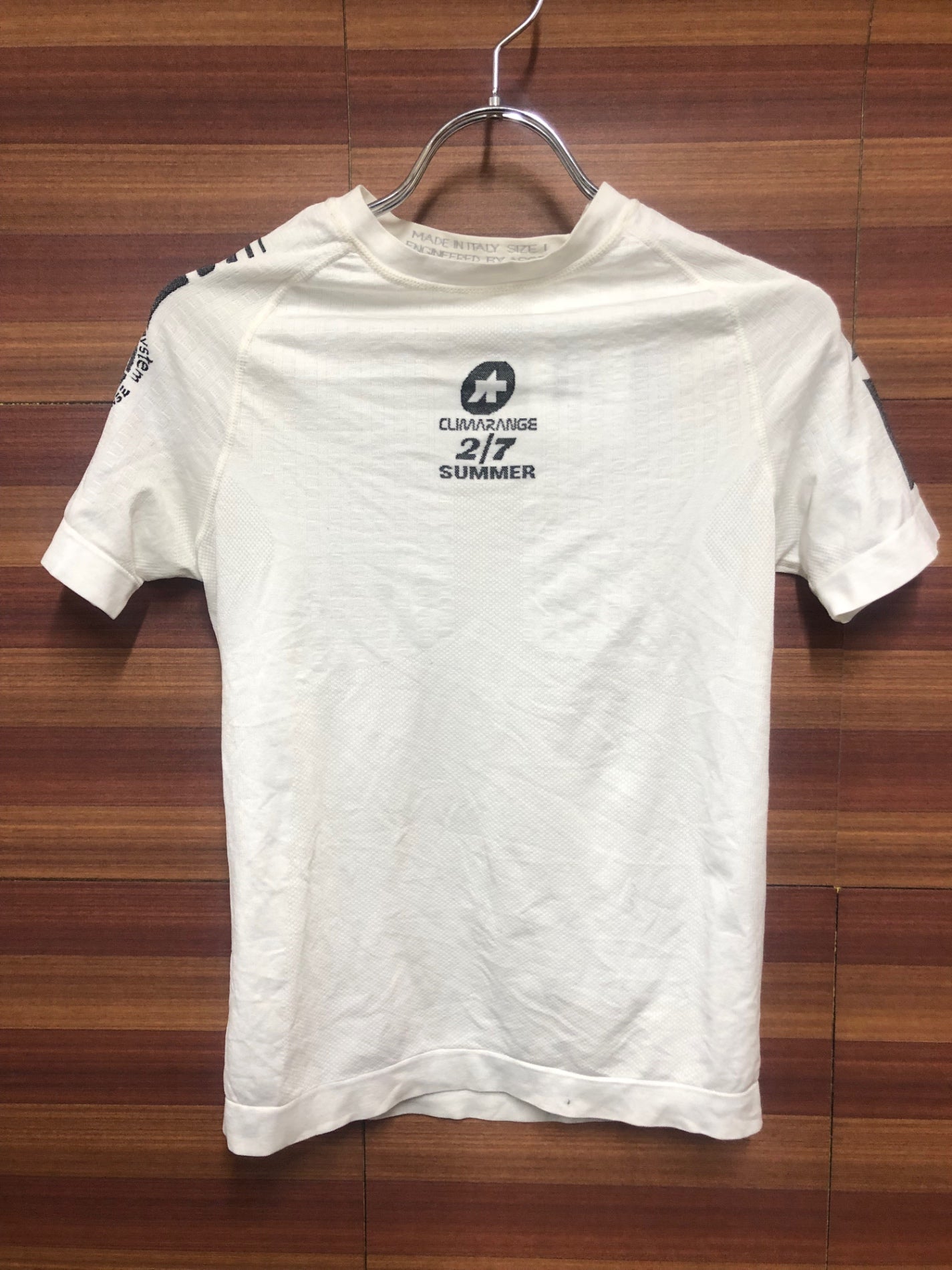IO165 アソス assos 半袖 ベースレイヤー 白 SIZE1 CLIMARANGE 2/7 SUMMER