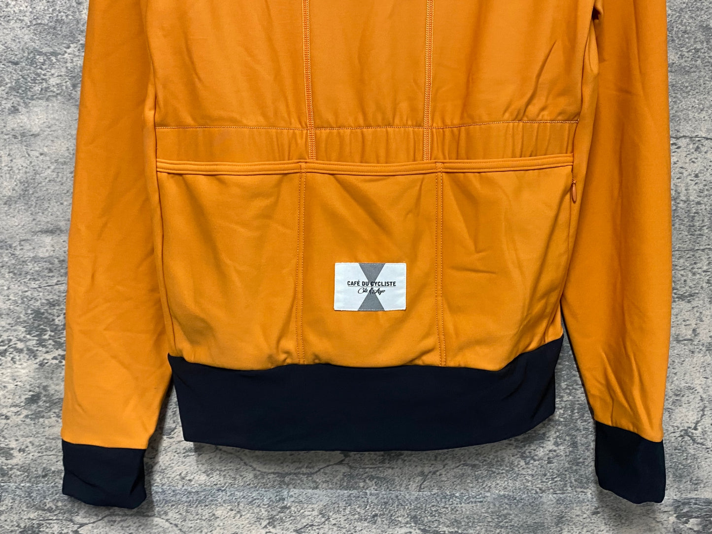 IZ145 カフェドシクリステ Cafe du Cycliste Penelope Gravel Cycling Jersey 長袖 サイクルジャージ オレンジ 紺 S 裏起毛