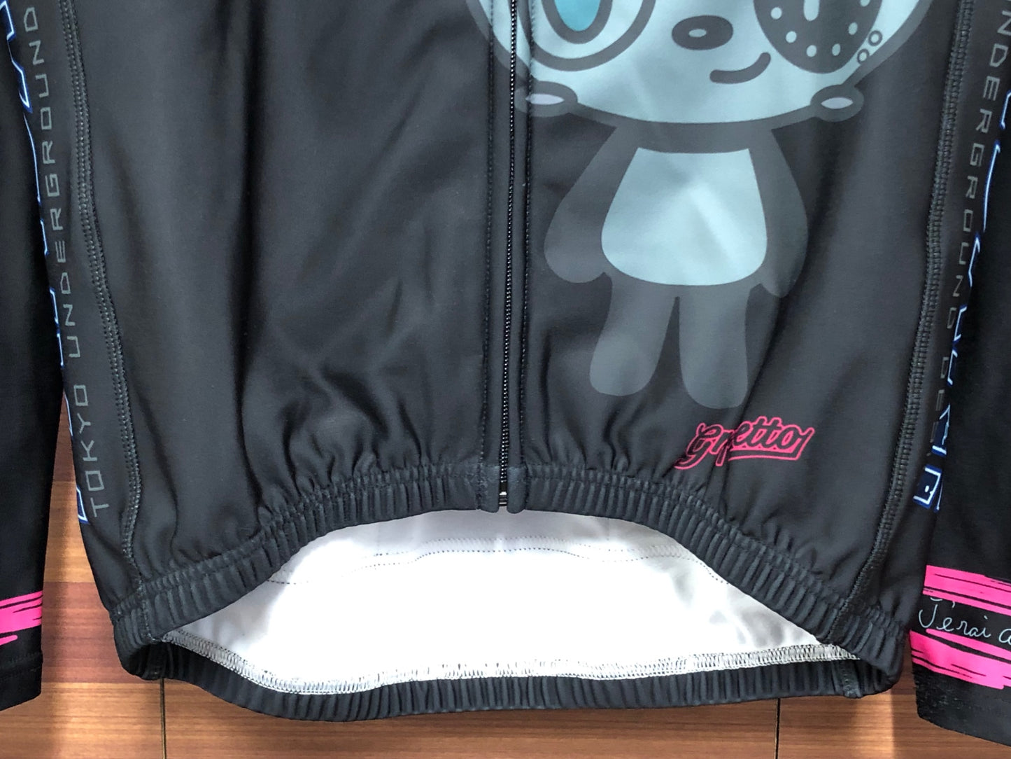 IS893 パンダー二 Pandani 長袖 サイクルジャージ 黒 M 裏起毛