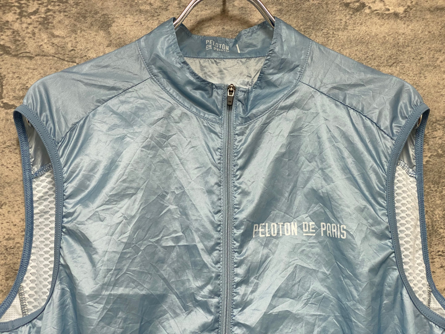 JA881 プロトンドパリ Peloton de Paris サイクルベスト ジレ 水色 L