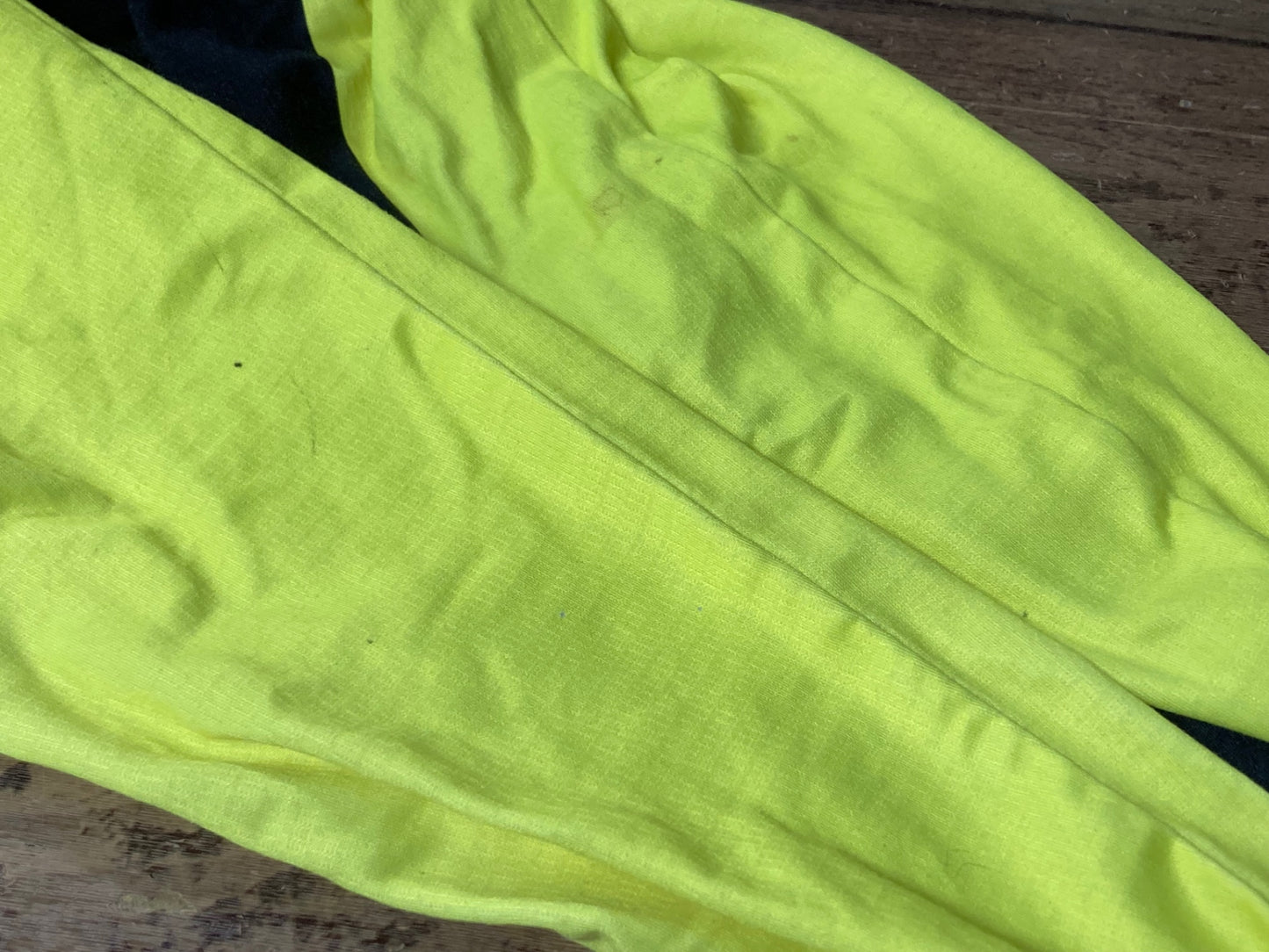 IO737 カステリ CASTELLI 長袖 サイクルジャージ 黄 S 裏起毛 ※汚れ