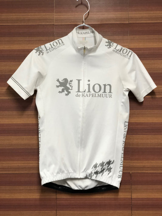IN237 リオンドカペルミュール Lion de KAPELMUUR 半袖 サイクルジャージ 白 S ※スレ