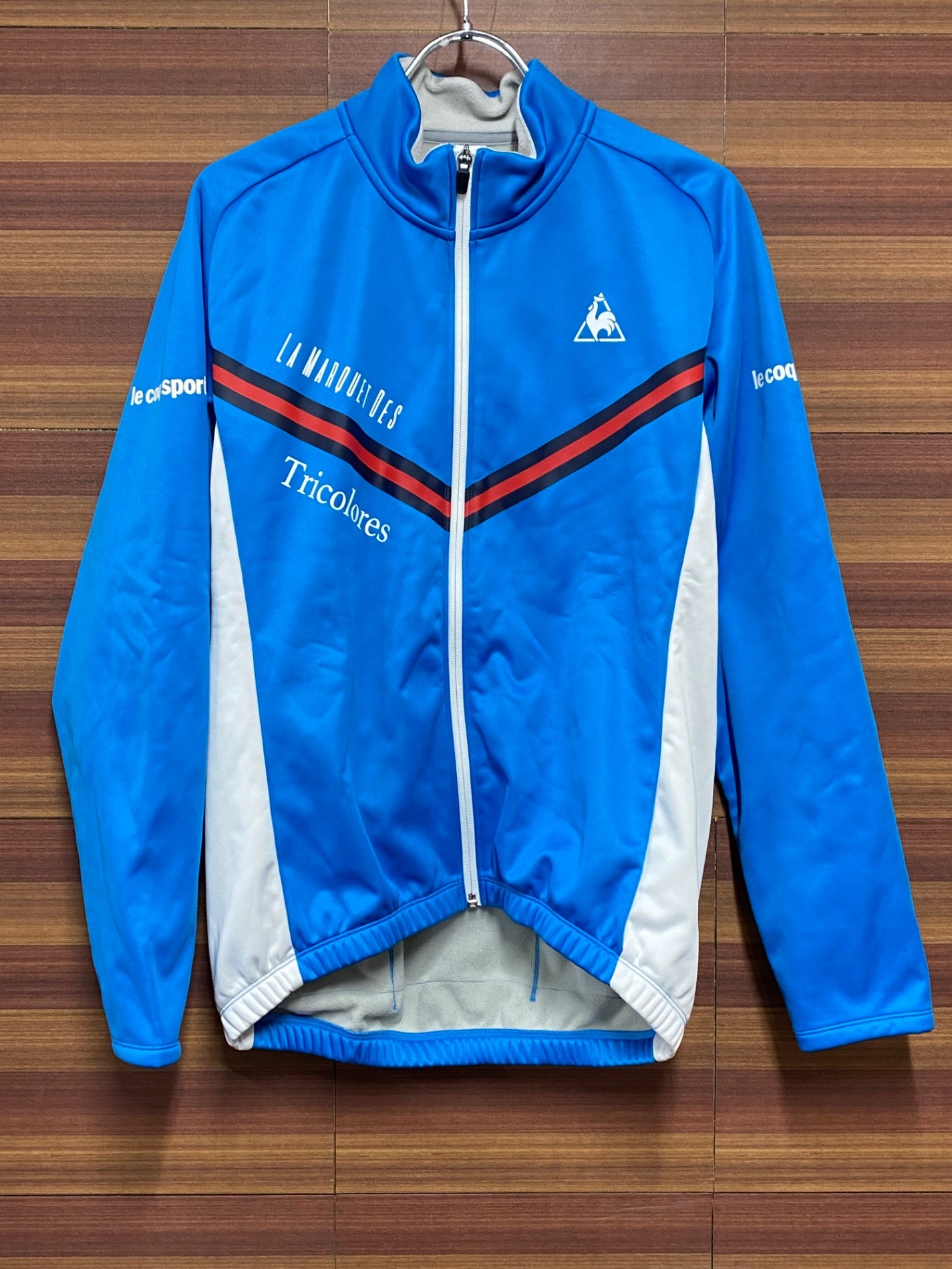 IH483 ルコックスポルティフ Le Coq Sportif 長袖 サイクルジャケット 裏起毛 M 水色