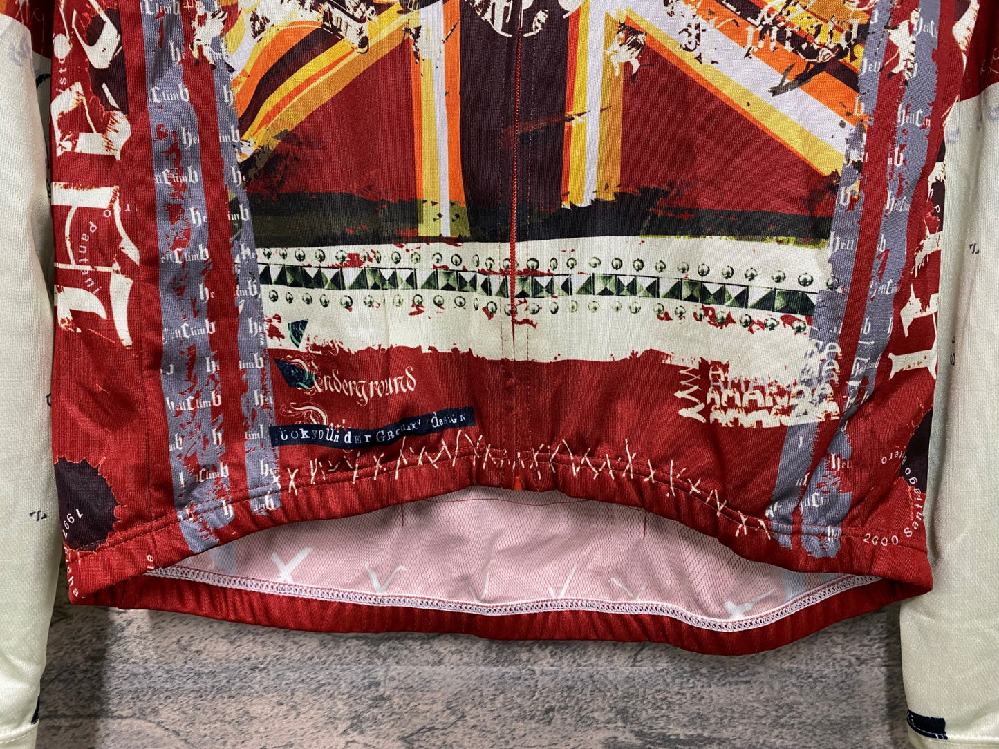 IY634 パンダーニ Pandani 長袖 サイクルジャージ 赤 白 L