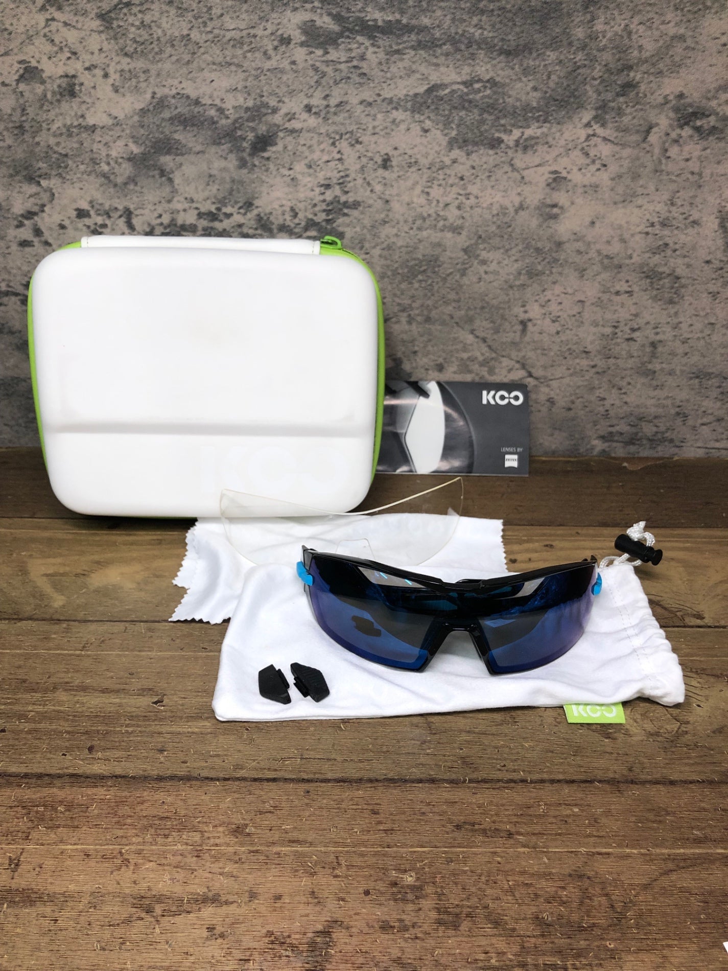 JB340 カスク KASK クー KOO OPEN サングラス アイウェア 黒 青 クリアレンズ付属