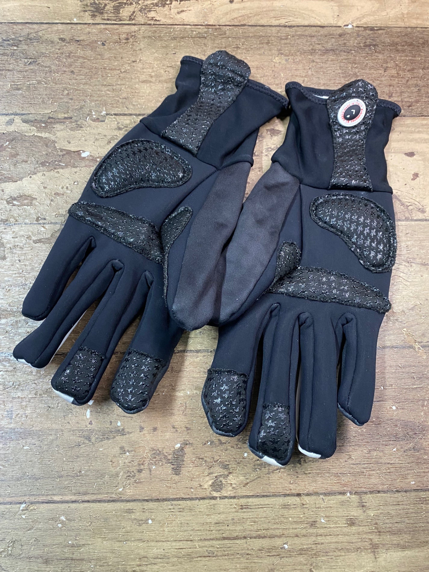 IH175 アソス assos EARLY WINTER GLOVES 長指 グローブ 黒 白 L 裏起毛