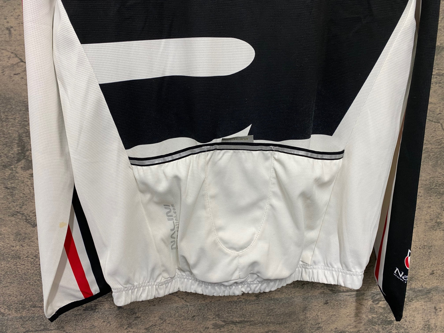 JB218 ナリーニ Nalini 長袖 サイクルジャージ 白 赤 L ※シミ