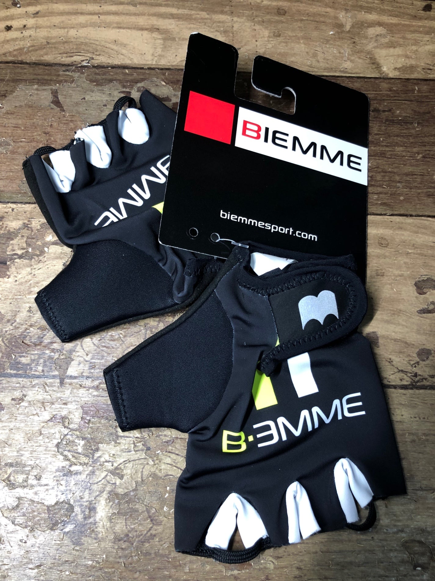 HO857 ビエンメ BIEMME 16SS STRAPS GLOVE サイクルグローブ BLK/YEL Black/Yellow S