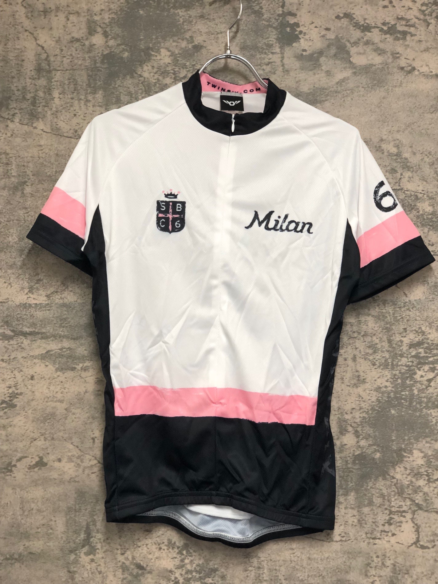 IW596 ツインシックス TWIN SIX 半袖 サイクルジャージ 白ピンク Ｍ 未使用品