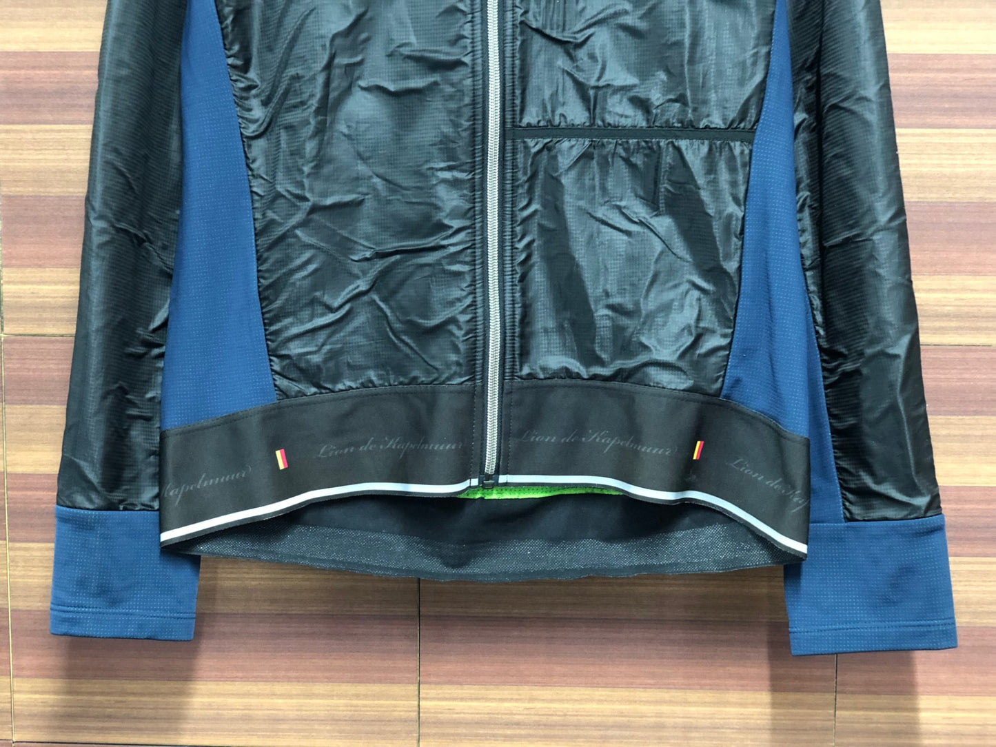 IS433 リオンドカペルミュール Lion de KAPELMUUR 長袖 サイクルジャケット 黒 紺 L 裏起毛 防風