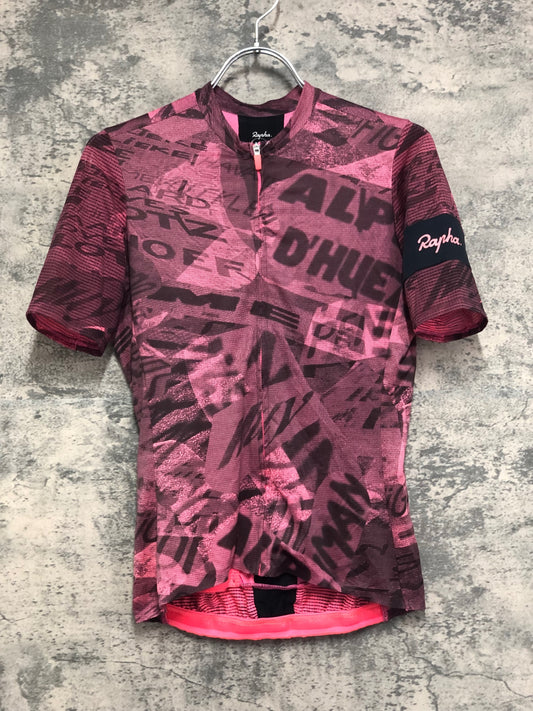 IX371 ラファ Rapha SOUPLESSE FLYWEIGHT JERSEY GRAFFITI PRINT 半袖 サイクルジャージ ピンク S