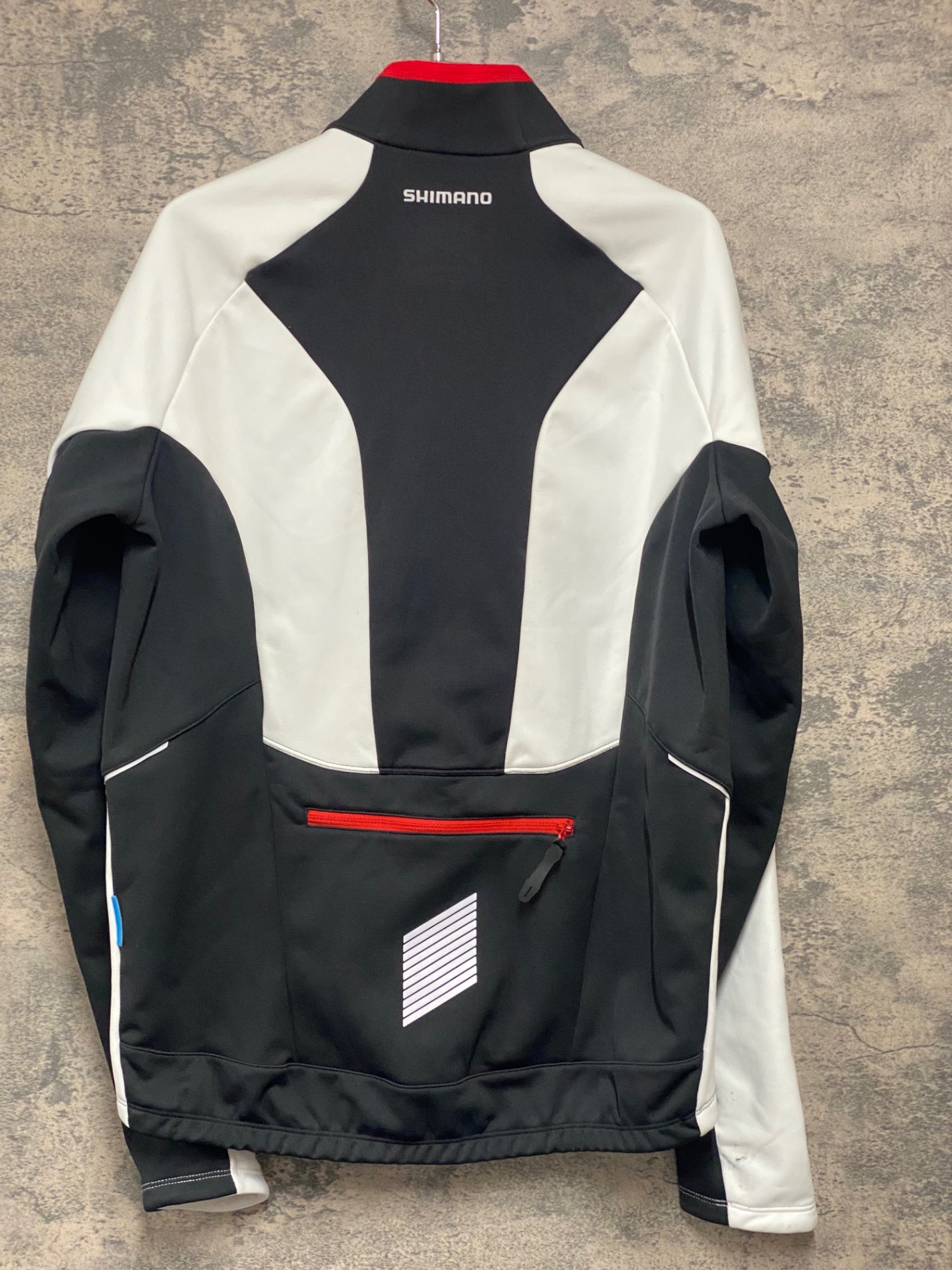 JA171 シマノ SHIMANO 長袖 サイクルジャケット 白 黒 L 裏起毛