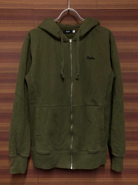 IO869 ラファ Rapha LOGO HOODIE フーディー フルジップパーカー カーキ XS 裏起毛