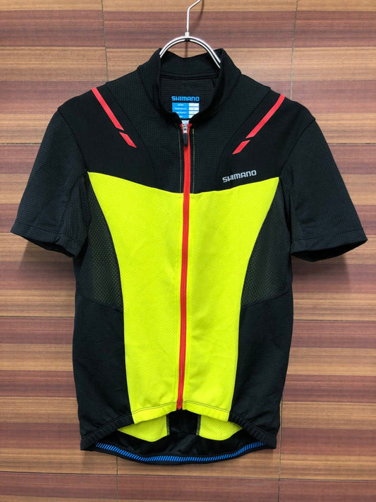 IO878 シマノ SHIMANO 半袖 サイクルジャージ 黒黄 M