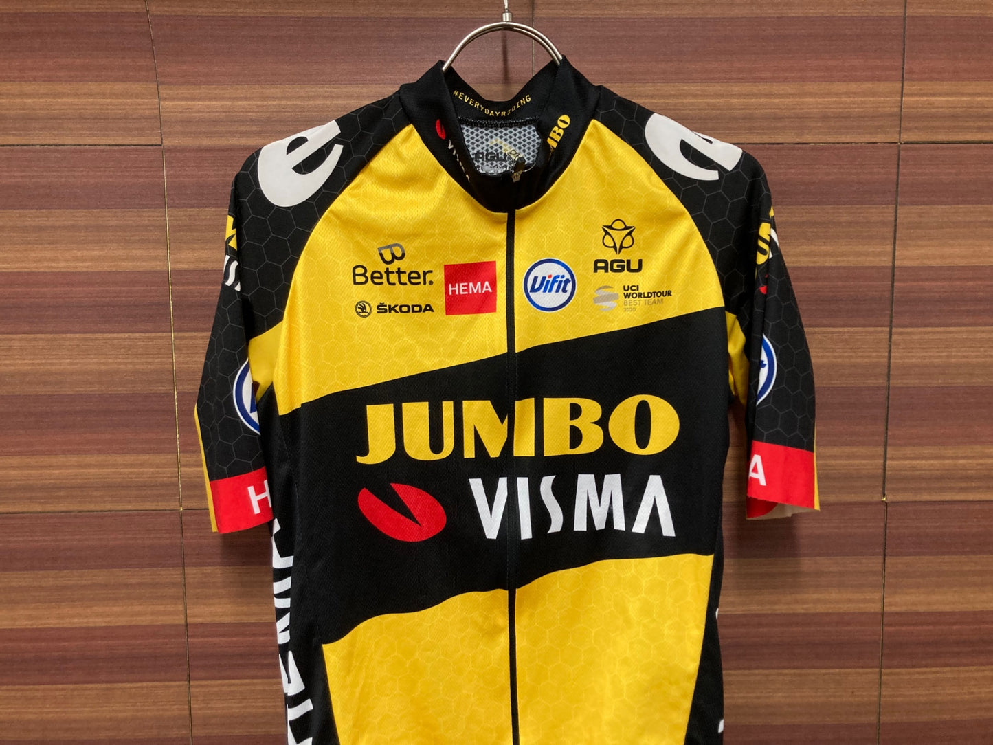 IV351 アグ AGU 半袖 サイクルジャージ 黒 黃 M JUMBO VISMA