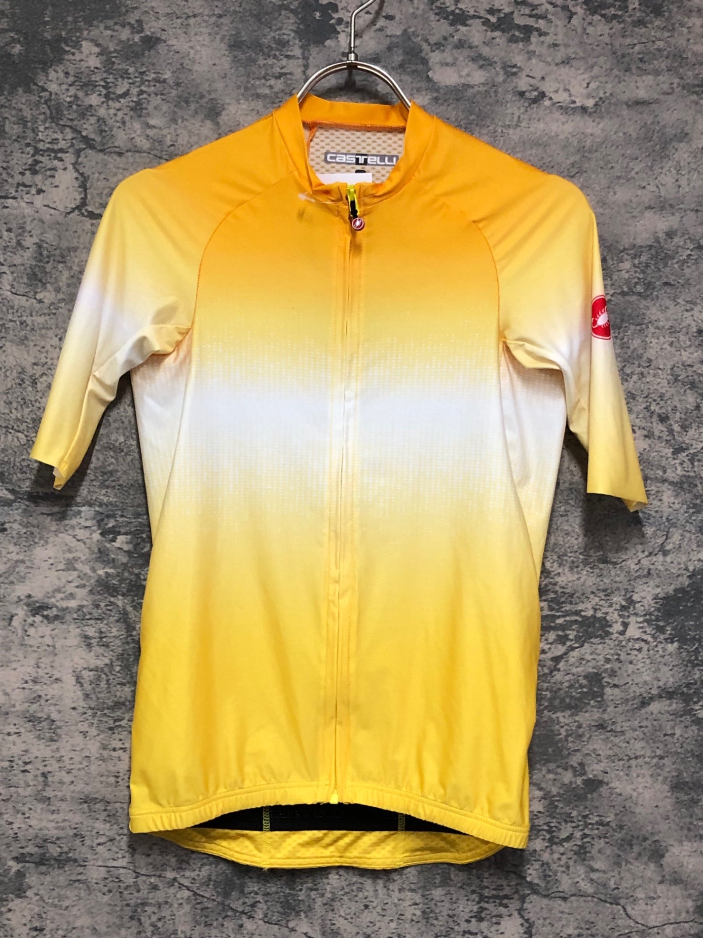 IX802 カステリ CASTELLI ROSSO CORSA 半袖 サイクルジャージ 白 黄 S